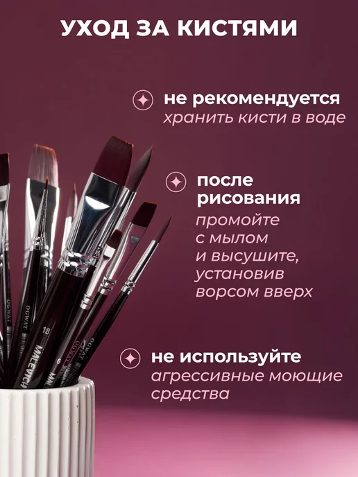 Малевичъ Кисть из синтетики набор 3шт, для рисования "Фрида", 3 шт, фото 8