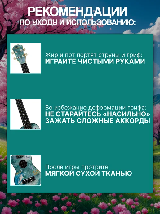 Terris Укулеле сопрано PLUS 70 DRIADA, голубой, фото 8