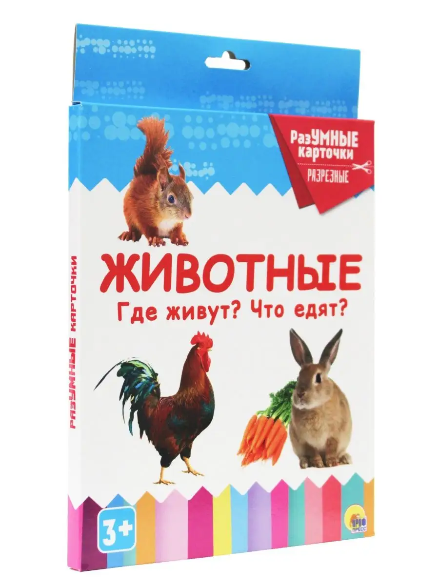 Обучающие карточки Животные Где живут? Что едят? Проф-Пресс 12372251 купить  в интернет-магазине Wildberries