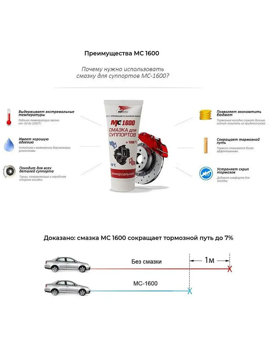 Смазка для суппортов МС 1600 универсальная 5 г ВМПАВТО 12381370 купить в  интернет-магазине Wildberries