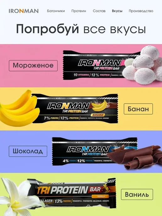 Протеиновые батончики Tri Protein Bar набор 12 шт шоколад, 12 шт, фото 5