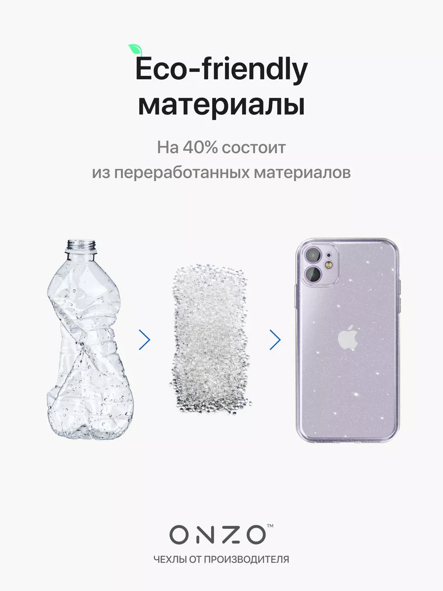 Прозрачный чехол на iPhone 11 с блестками ONZO 12386625 купить за 180 ₽ в  интернет-магазине Wildberries