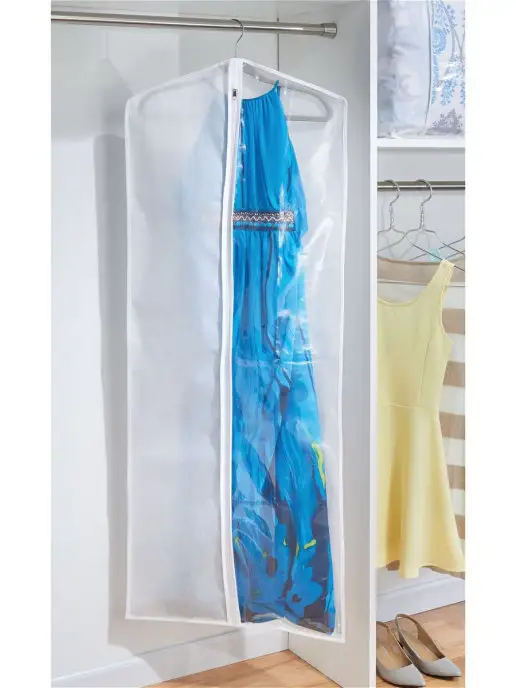 InterDesign Чехол Dress Bag для хранения одежды на молнии 50,8х137см, белый, фото 3