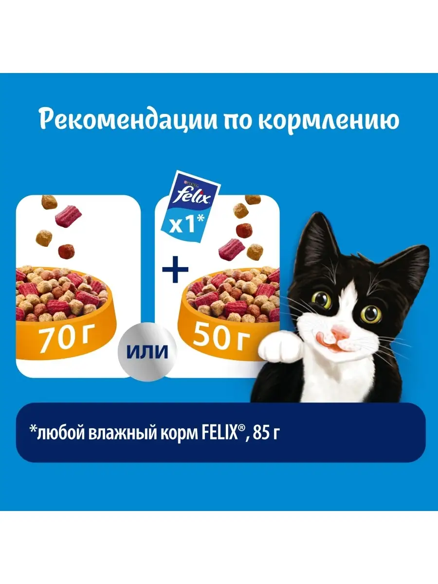 Сухой корм для котят Felix с курицей, 600 гр Felix 12393256 купить в  интернет-магазине Wildberries