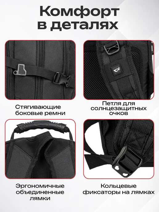 Germanium Рюкзак школьный, городской, для подростков, для ноутбука, черный, фото 5