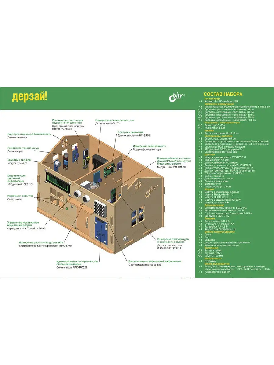 УМНЫЙ ДОМ на базе Аrduino. Б. набор + КНИГА + МАКЕТ ДОМА Bhv 12410978  купить в интернет-магазине Wildberries