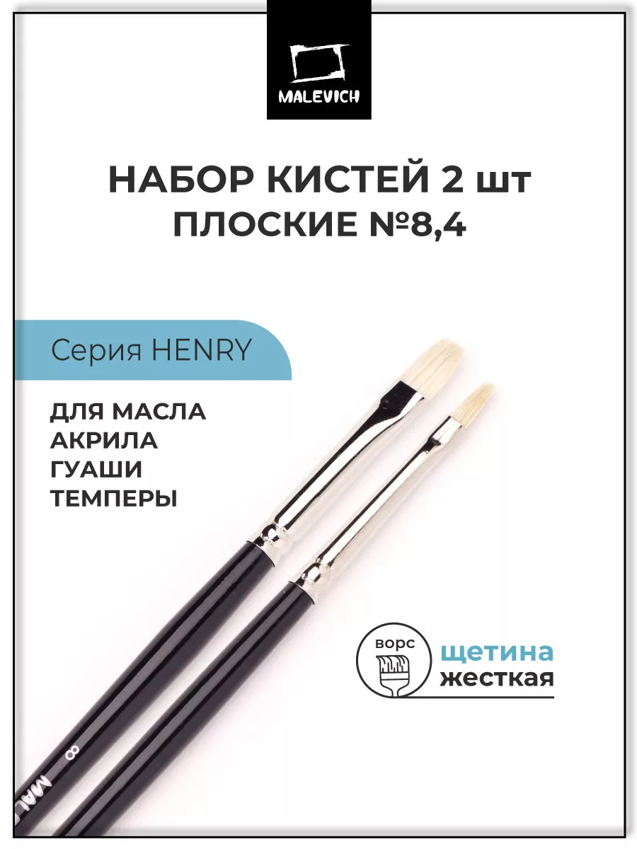 Набор кистей 'Хобби-4' №1,3,5,10,12, синтетика, 5 шт/уп, Артком