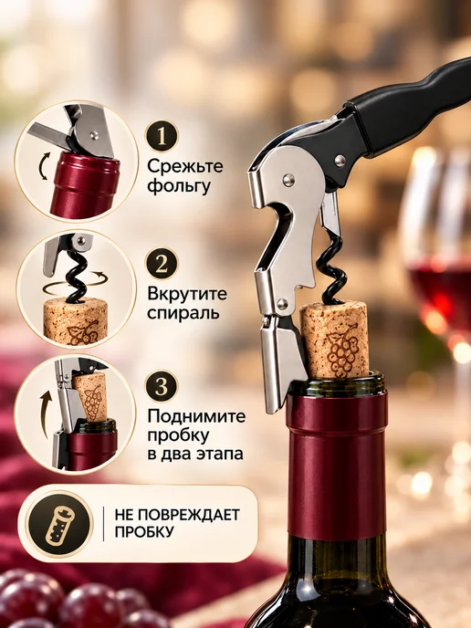 Pulltex Штопор Basic, черный, фото 2