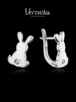 Серьги серебро кролик Veronika jewelry factory 12461712 купить за 816 ₽ в интернет-магазине Wildberries