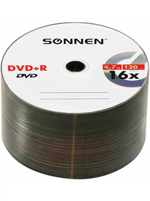 SONNEN Компакт диски DVD-R объемом 4,7Gb, комплект набор из 50 шт, 4,7 ГБ, 50 шт, фото 3