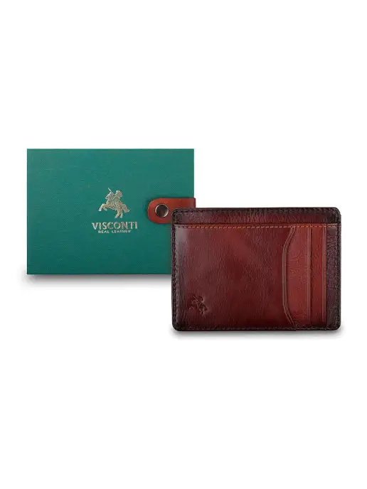 Visconti Real Leather Картхолдер из натуральной кожи AT67, оранжевый