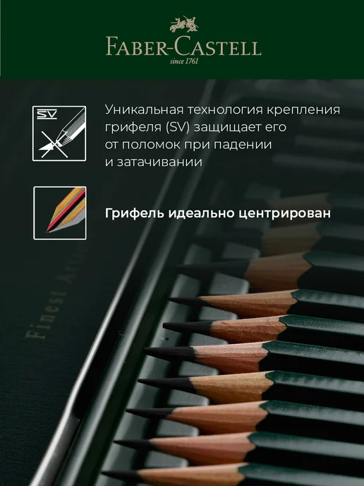Faber-Castell Профессиональные чернографитные карандаши Pitt Graphite, черный, фото 7