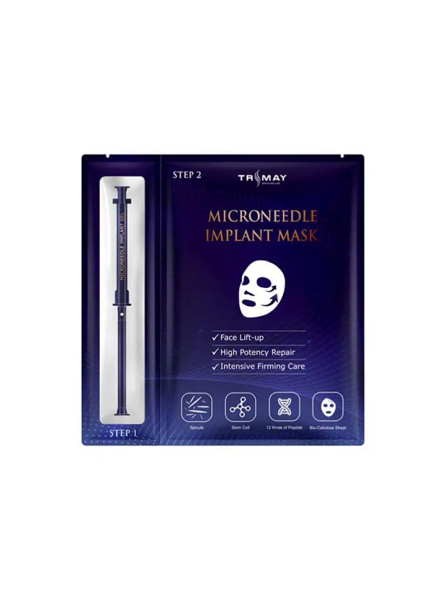 Двухэтапная маска с микроиглами спикул морской губки Microneedle Implant  Mask, 1,5 мл/30 Trimay 12492660 купить в интернет-магазине Wildberries