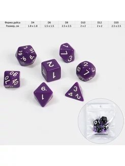 Набор кубиков для D&D (Dungeons and Dragons, ДнД) Время игры 12495897 купить за 197 ₽ в интернет-магазине Wildberries