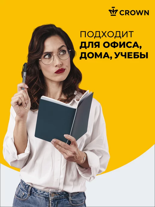 Crown! Перманентный маркер черный 2мм набор 12 штук, черный, фото 7