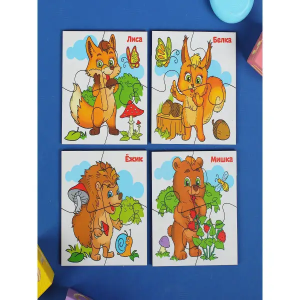 Развивающие пазлы из дерева "Лесные животные"