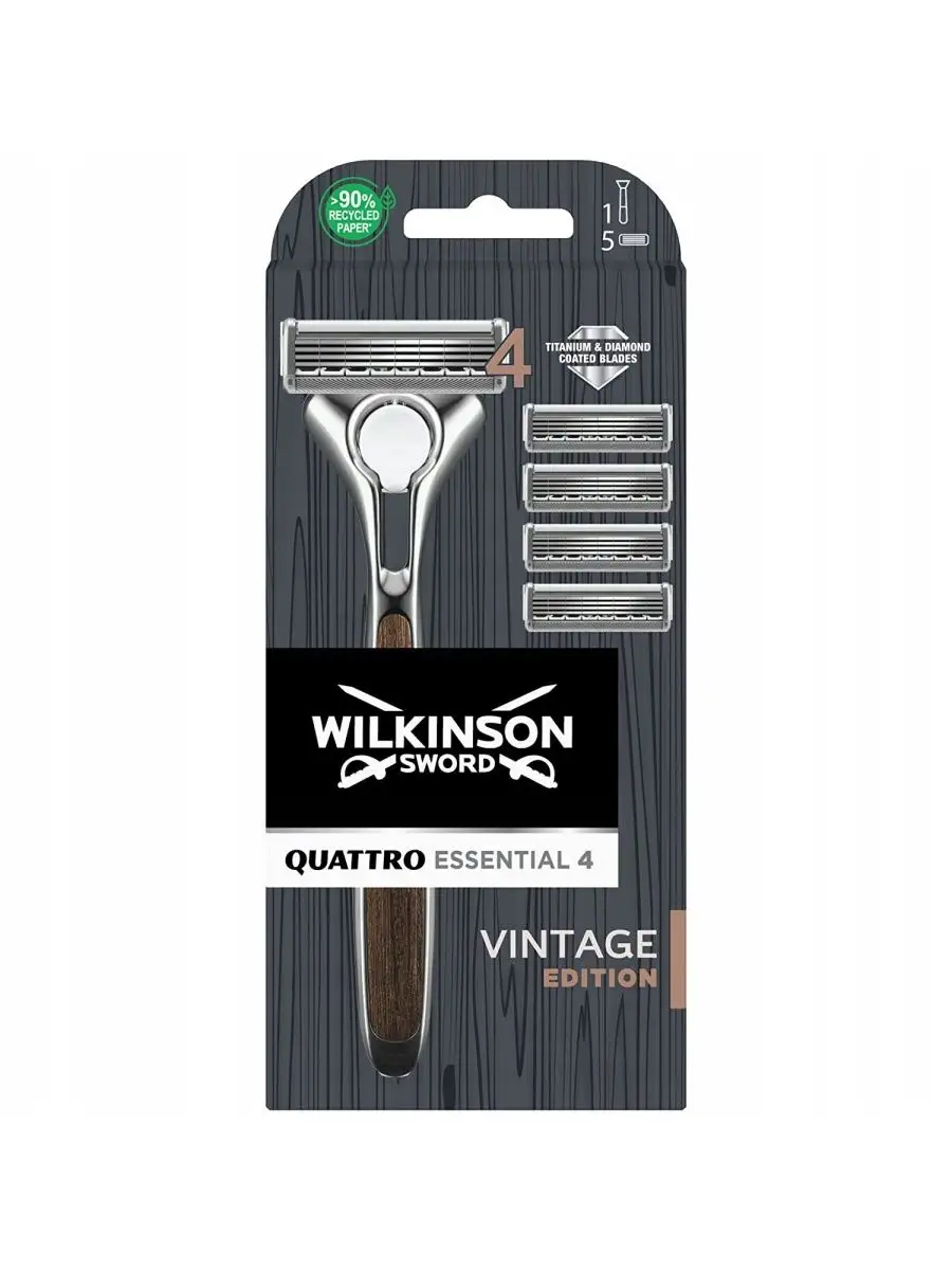 Quattro Vintage Станок для бритья с 5 кассетами Wilkinson Sword 12515119  купить за 1 146 ₽ в интернет-магазине Wildberries