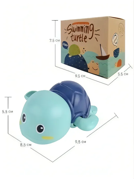 BOSSTOYS Игрушка для ванной заводная черепашка, голубой, фото 2