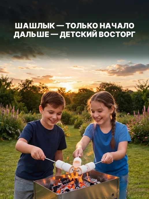 СОКОЛ Мангал для шашлыка разборный, серый, фото 4