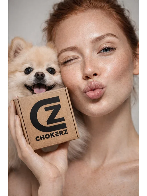 CHOKERZ Поводок для собак мелких пород кожаный классический, коричневый, фото 4