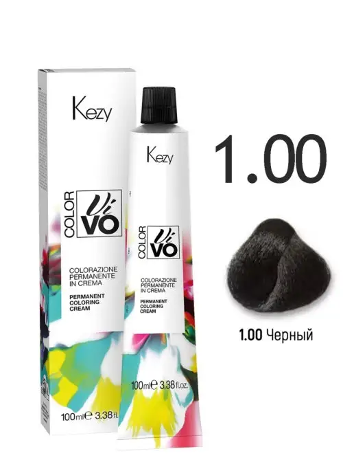 KEZY Краска для волос 1.00 Черный COLOR VIVO 100мл, 100 мл