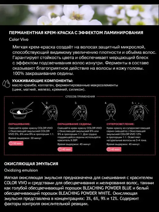 KEZY Краска для волос 1.00 Черный COLOR VIVO 100мл, 100 мл, фото 4