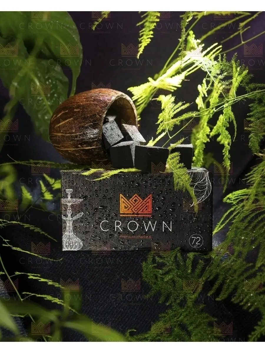 Уголь для кальяна кокосовый CROWN 1 кг, 72 шт., 25мм CROWN 12605349 купить  в интернет-магазине Wildberries