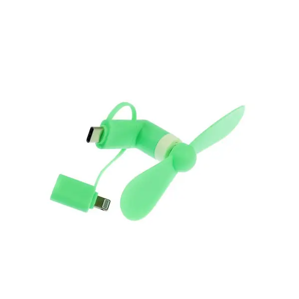 Вентилятор 3 в 1, разъем micro USB, Lightinhg, Type-C