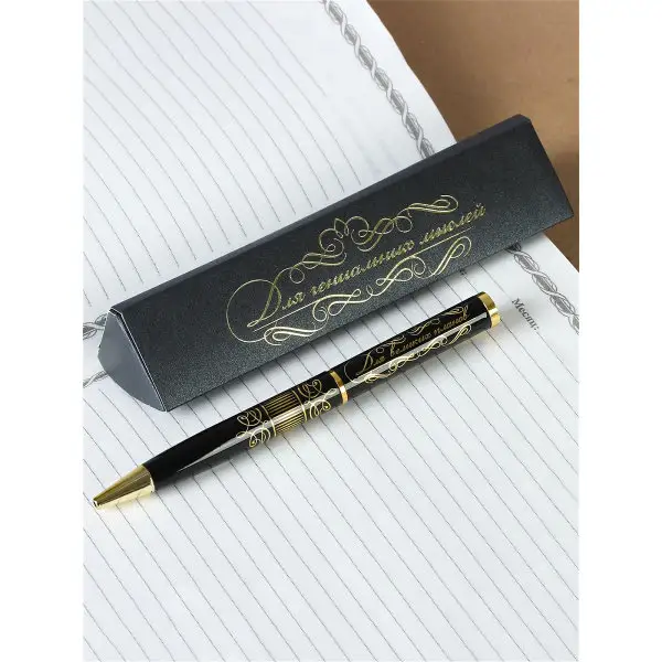 Ручка подарочная в футляре "Для гениальных мыслей", металл