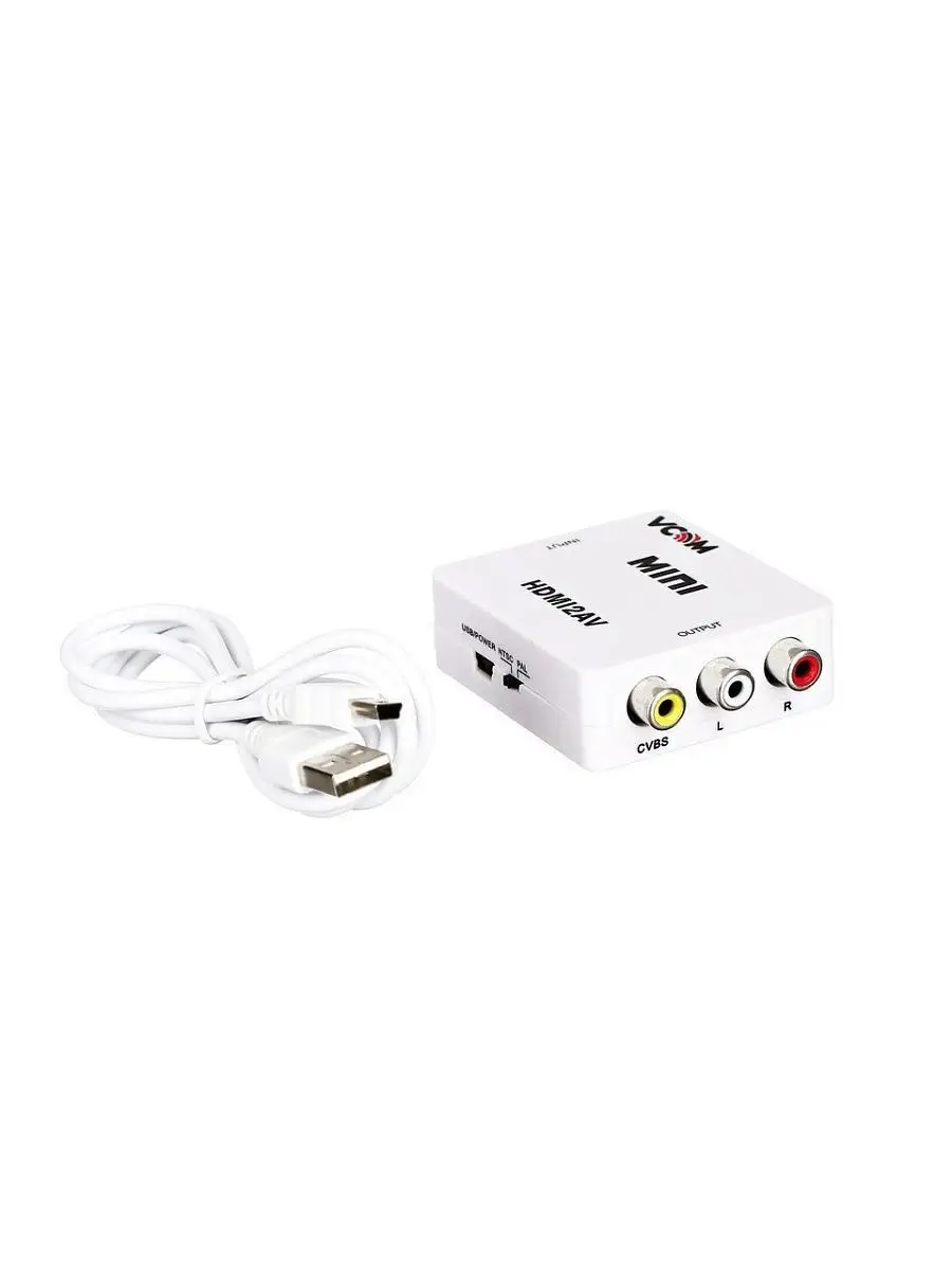 AV переходник HDMI RCA тюльпаны для тв с кабелем питания USB Vcom 12628775  купить за 1 089 ₽ в интернет-магазине Wildberries