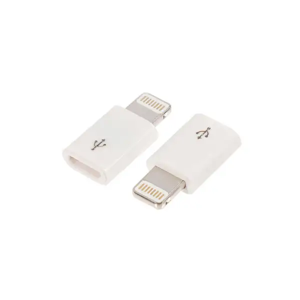 Переходник с Lightning на micro USB, 10 шт, белый