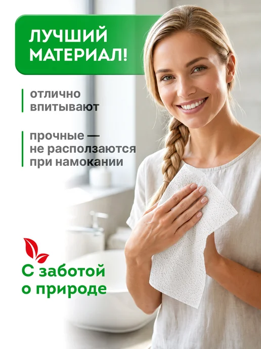 LAIMA Бумажные полотенца для диспенсера листовые, салфетки 200 шт, 200 шт, фото 2