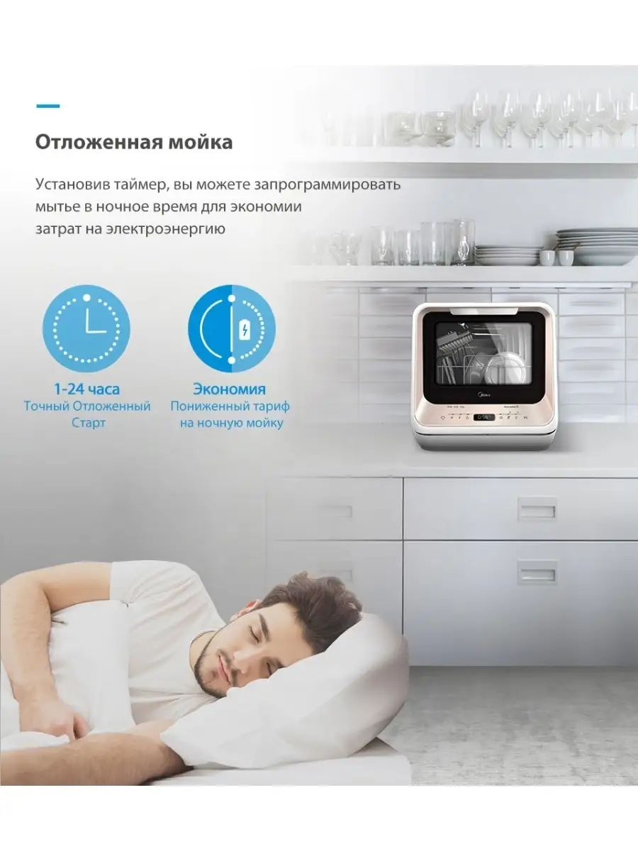 Компактная посудомоечная машина Midea MCFD42900 MINI Midea 12644036 купить  в интернет-магазине Wildberries