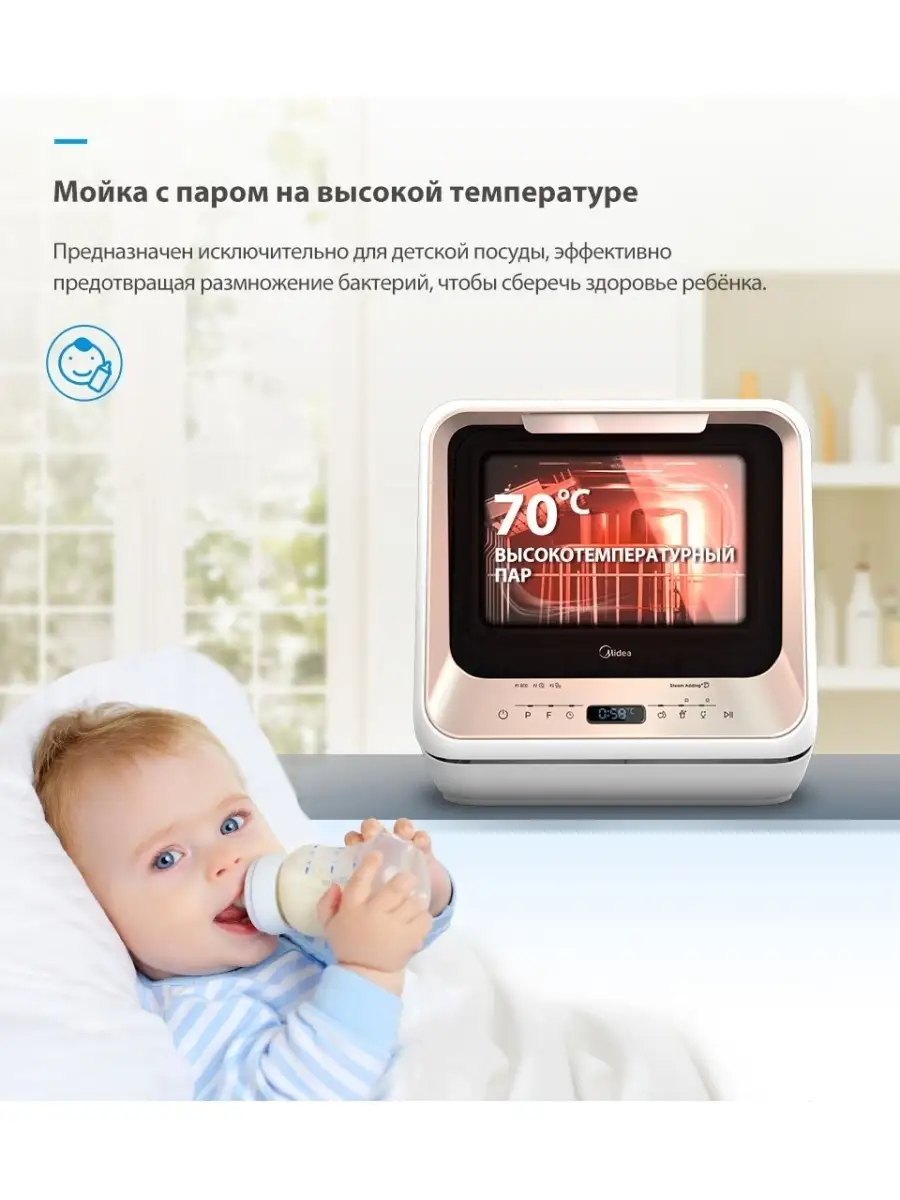 Компактная посудомоечная машина Midea MCFD42900 MINI Midea 12644036 купить  в интернет-магазине Wildberries