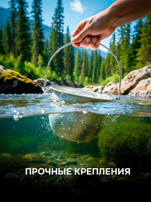 ЭРГ-АЛ Котелок походный с крышкой алюминий 4,5л, 4,5 л, фото 4