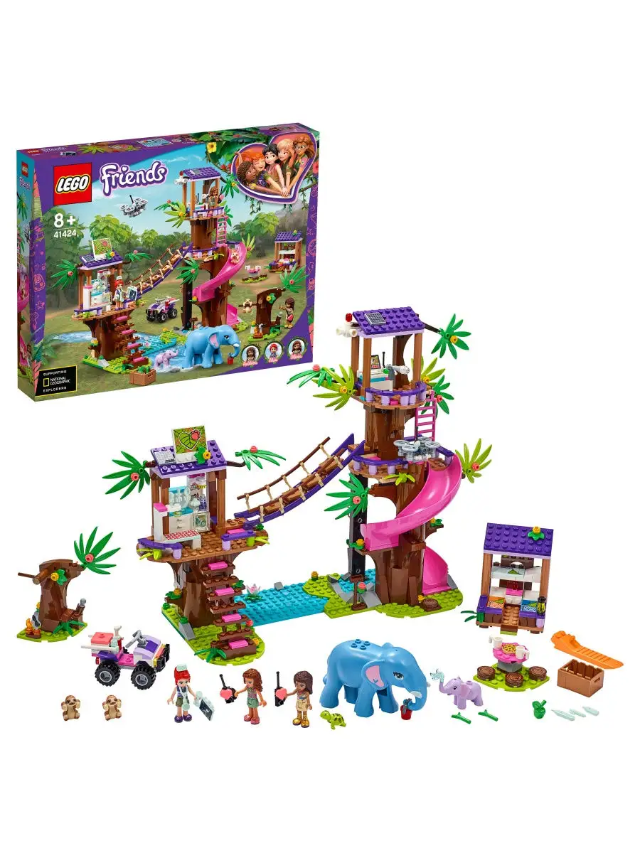 Конструктор LEGO Friends 41424 Джунгли: штаб спасателей /дикие животные,  приключения LEGO 12649738 купить в интернет-магазине Wildberries