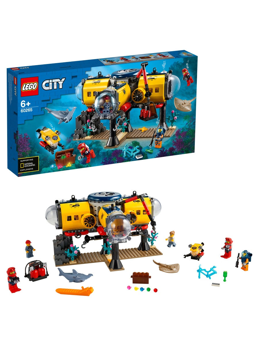 Конструктор LEGO City Oceans 60265 Океан: исследовательская база / про  океан, игрушка для ванной LEGO 12649750 купить в интернет-магазине  Wildberries