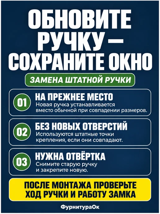 ФурнитураОк Ручка для пластиковых окон и дверей с замком, вариант, фото 5