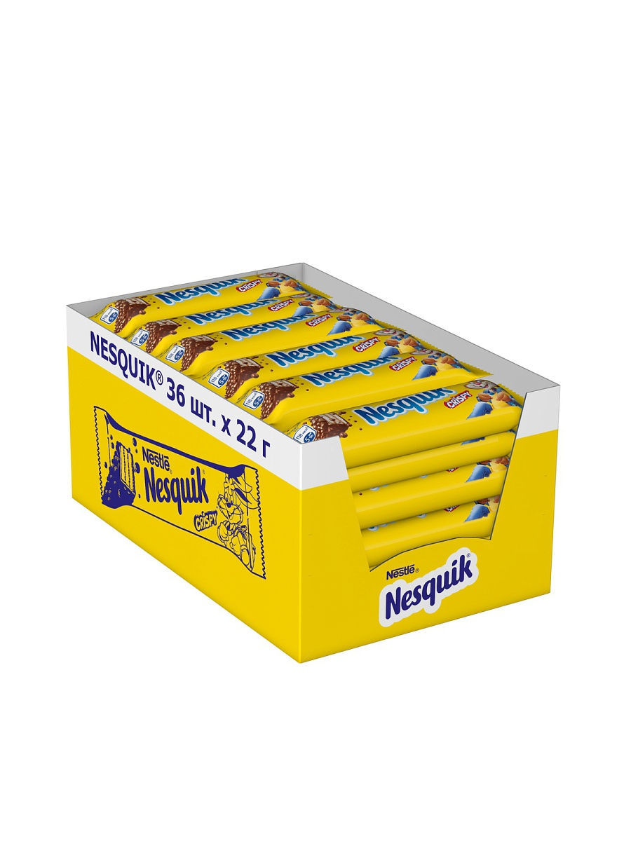 Nesquik КРИСПИ Конфета с хрустящей вафлей 36 штук по 22г NESQUIK. 12655628  купить в интернет-магазине Wildberries