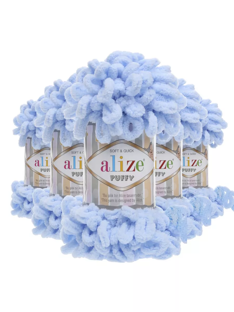 Пряжа puffy 183 5 шт х 100 гр. Alize PUFFY 12656047 купить за 896 ₽ в  интернет-магазине Wildberries