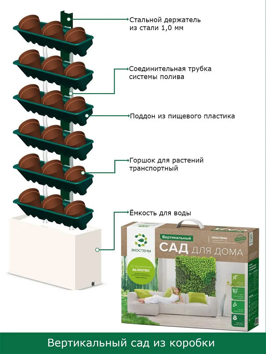 Базовый набор для вертикального сада Экостены 12672780 купить в  интернет-магазине Wildberries