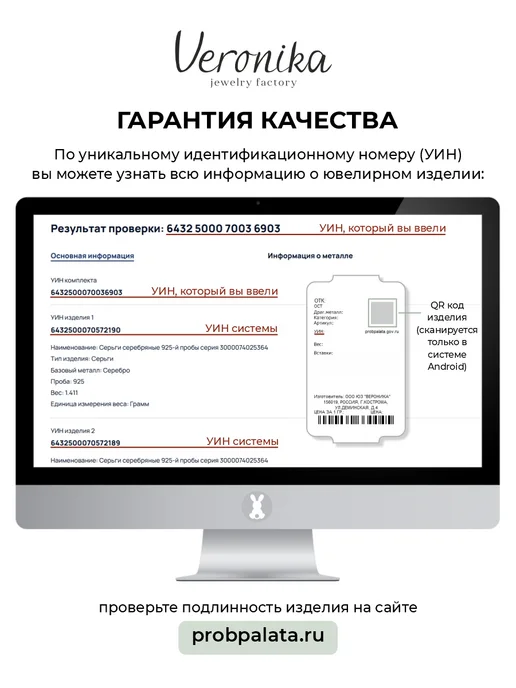 Veronika Булавка серебряная 925 пробы с фианитами Корона, серебристый, фото 8