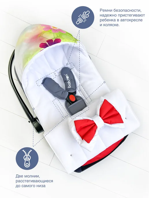 CherryMom Конверт в коляску и автолюльку для новорожденных, белый, фото 4