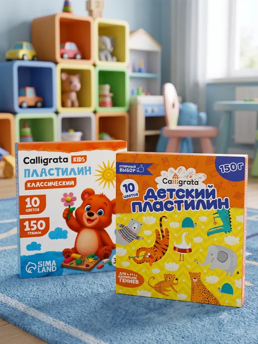 Пластилин 10 цветов, 150 г, 150 г, фото 5