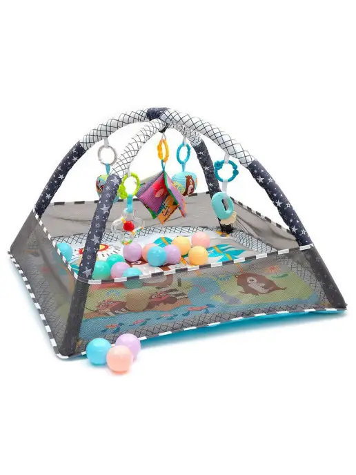 Funkids Детский коврик с игрушками развивающий "Play Gym" CC9040, серый