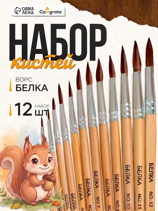 Calligrata Кисти для рисования, 12 шт