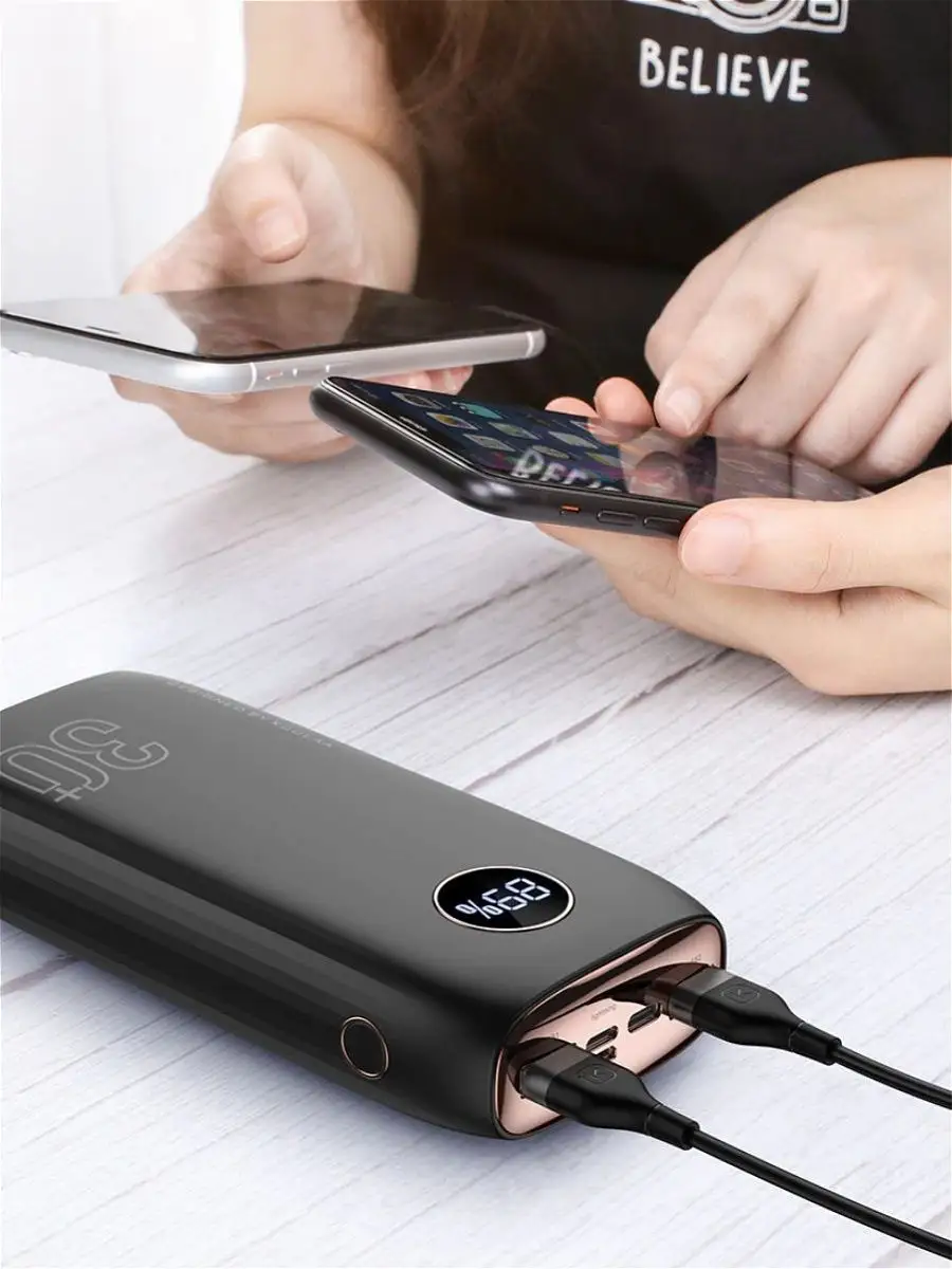 Power Bank 30000 mAh многопортовой внешний аккумулятор KUULAA 12719823  купить в интернет-магазине Wildberries