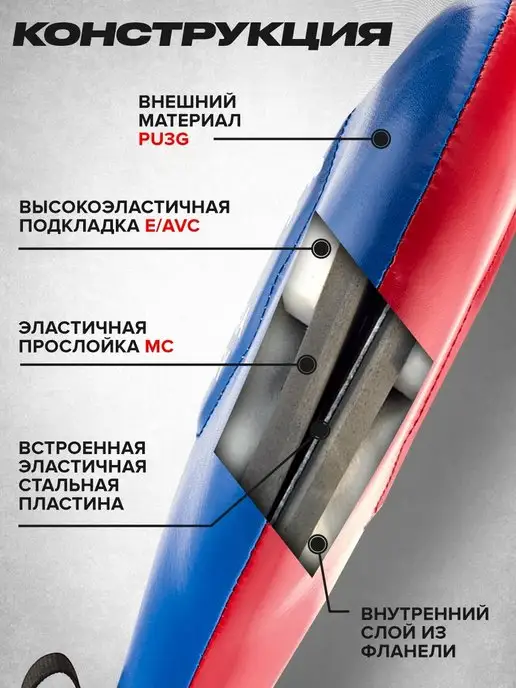 PANTERA ENERGY Тренерские лапы-ракетки лепесток спортивные, синий, фото 2