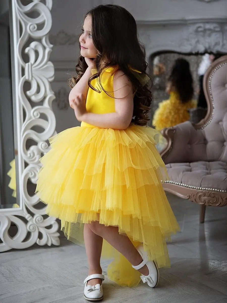 Желтое платье для девочки PlayToday Tween 12341016
