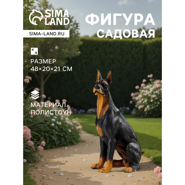 Садовая фигура «Собака Доберман»